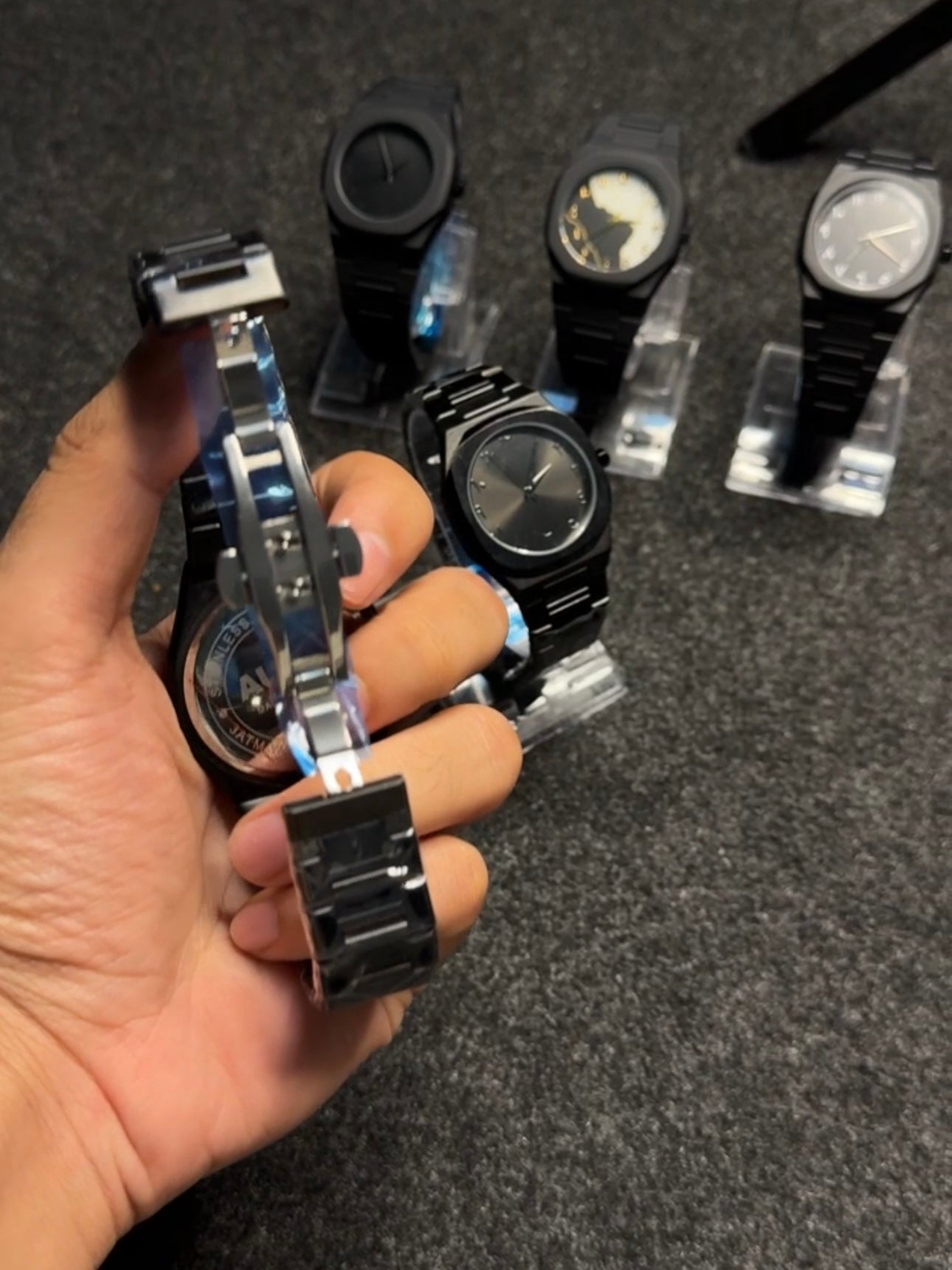 Black Arabic Watch – Stainless Steel Edition