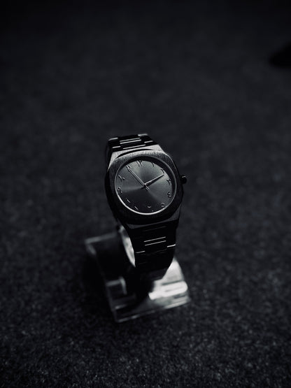 Black Arabic Watch – Stainless Steel Edition