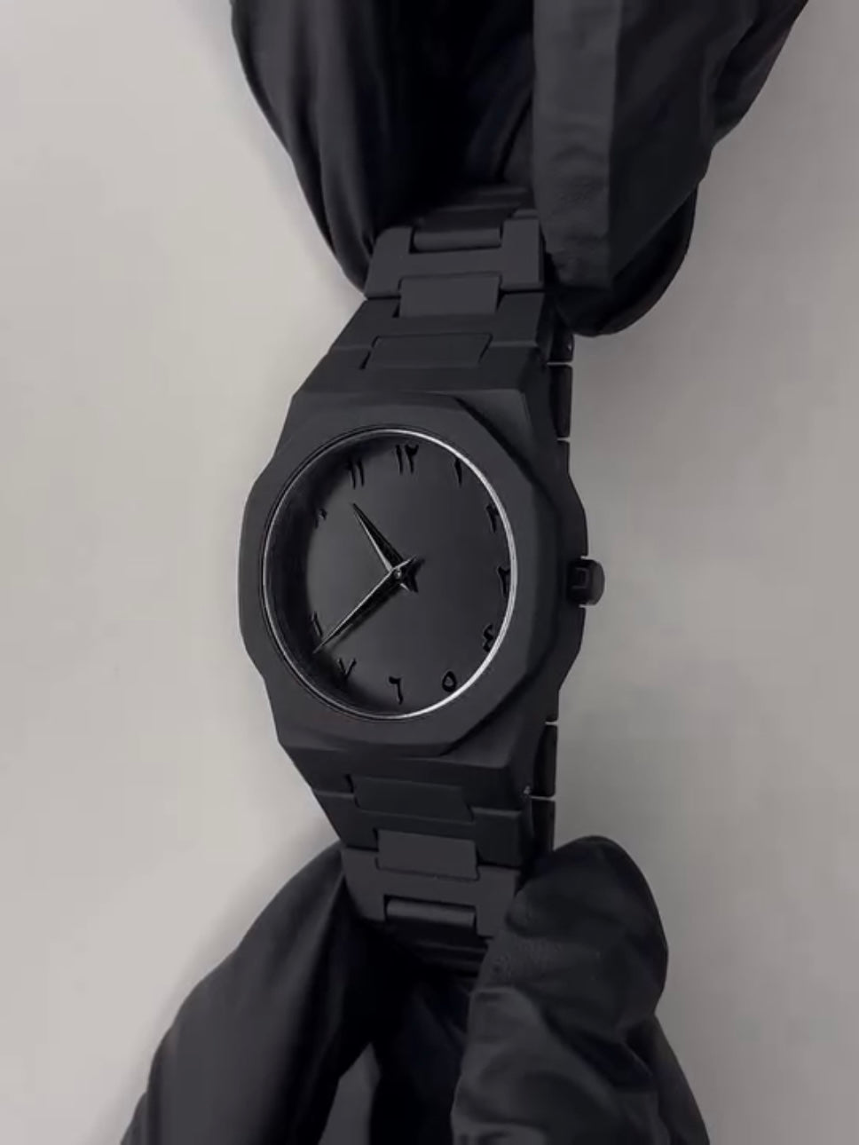 Black Arabic Watch – Carbon Fibre Edition