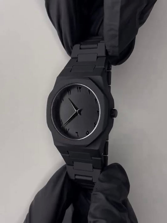 Black Arabic Watch – Carbon Fibre Edition