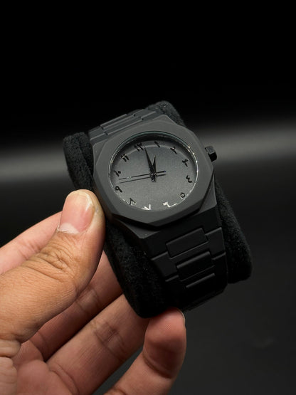Black Arabic Watch – Carbon Fibre Edition
