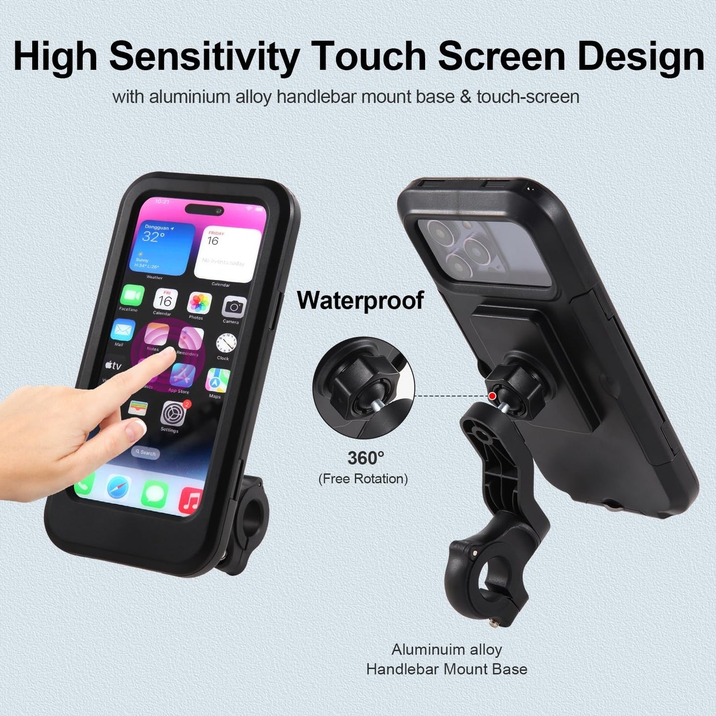 Waterproof Magnetic Bicycle Mobile Phone Holder – 360° Rotation