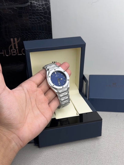 HUB Silver Blue Dial